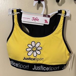 NWT Justice Girls Sports Bra 2 pack. Pullover Racerback size 30.